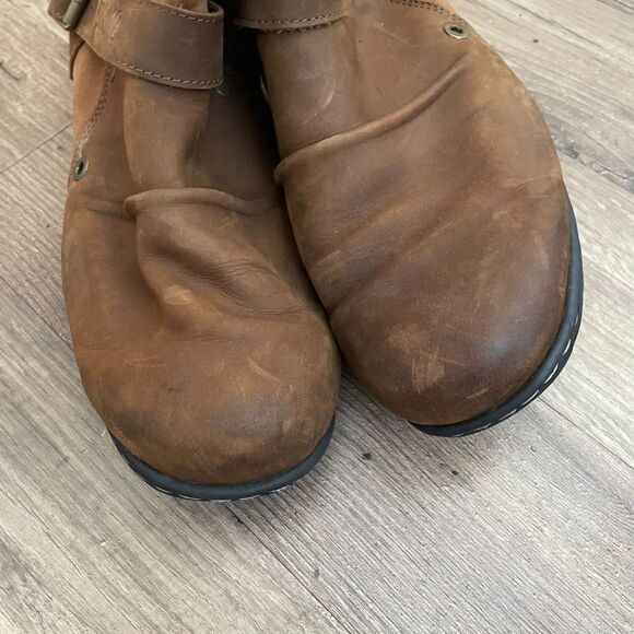 OTTO ZONE Tan Leather Buckle Moto Boots